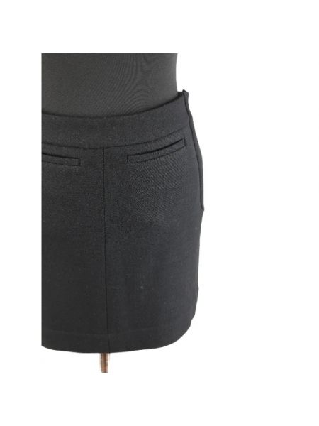 Falda de lana Chanel Vintage negro