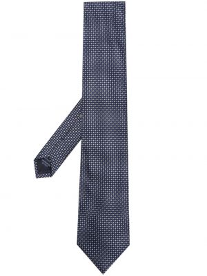 Bodkovaná hodvábna kravata Corneliani modrá