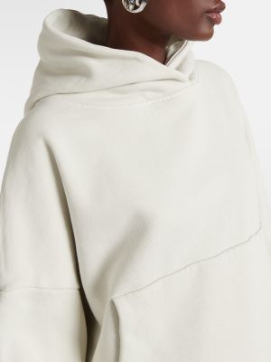 Pamučna hoodie s kapuljačom od jersey Entire Studios bijela