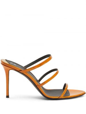 Кожени сандали Giuseppe Zanotti оранжево