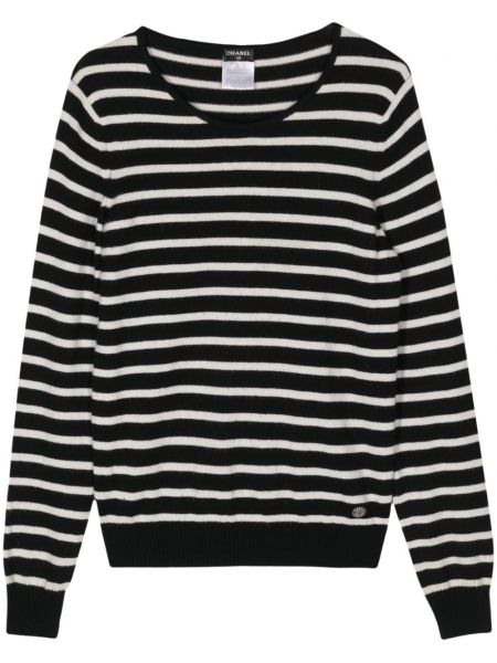 Pull long en cachemire à rayures Chanel Pre-owned