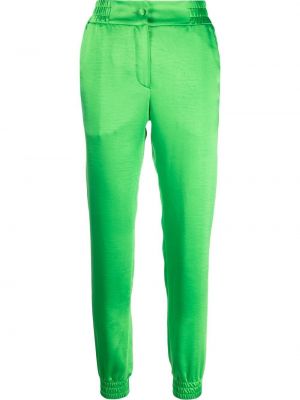 Satynowe spodnie sportowe Philipp Plein zielone