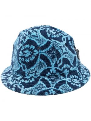 Памучна шапка с принт Marine Serre синьо