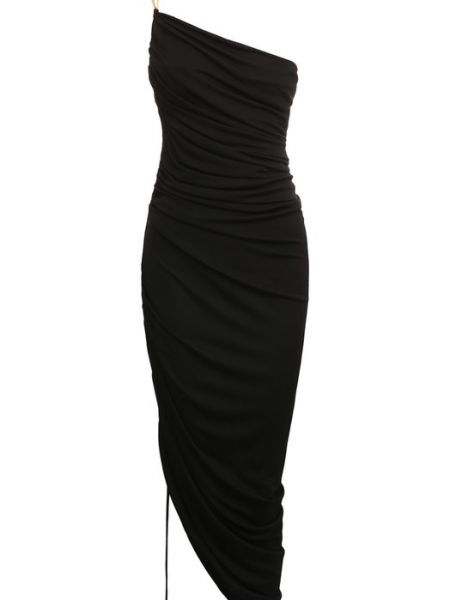 Платье из вискозы Bottega Veneta черное
