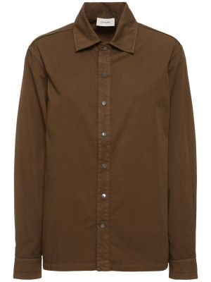 Bavlnená košeľa Lemaire hnedá