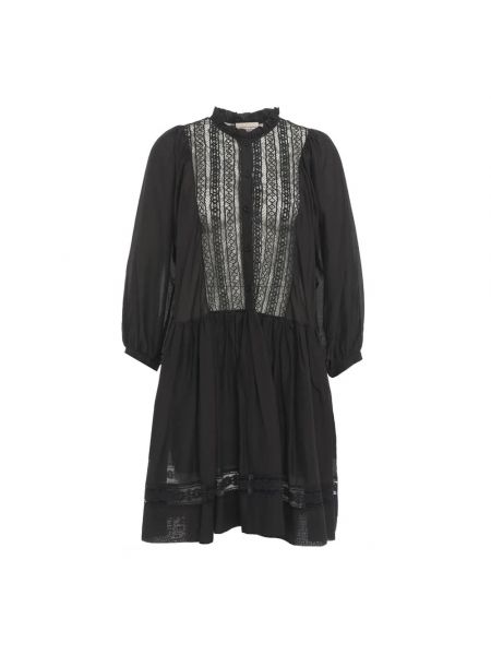 Sukienka mini z falbankami koronkowa Semicouture czarna