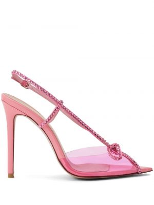 Sandały z kryształkami Andrea Wazen różowe