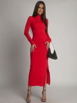 Dolga obleka z dolgimi rokavi Fasardi rdeča