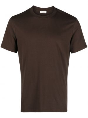 Bavlnené tričko s výšivkou Sandro hnedá