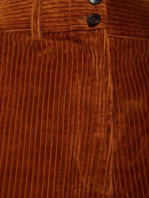 Pantaloni de catifea cord din bumbac cu croială lejeră Etro maro