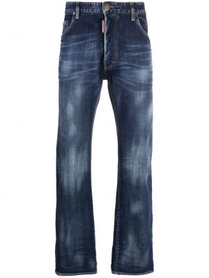 Proste jeansy z niską talią Dsquared2 niebieskie