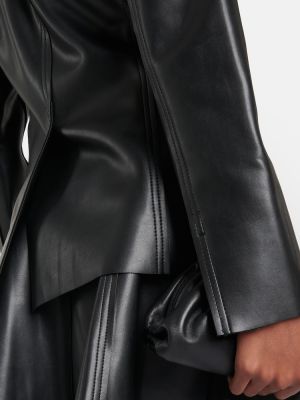 Blazer de cuero de cuero sintético Norma Kamali negro
