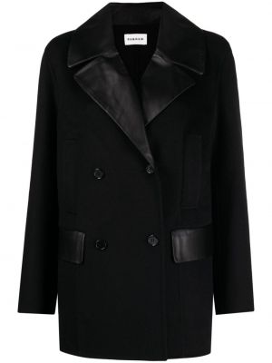 Kožený kabát P.a.r.o.s.h. čierna