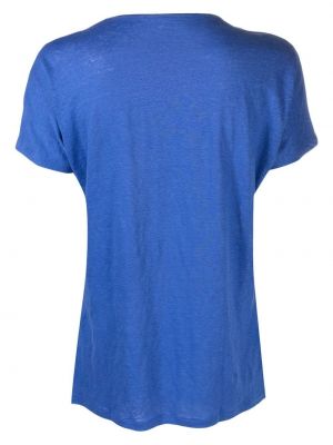 T-shirt en lin avec manches courtes Majestic Filatures bleu
