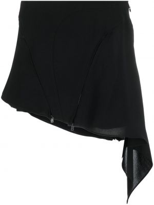 Mini spódniczka asymetryczna drapowana Mugler czarna