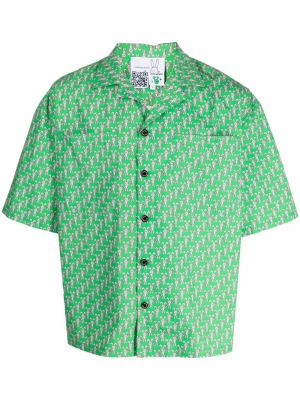 Βαμβακερό πουκάμισο με σχέδιο Natasha Zinko πράσινο
