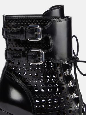 Kožené kotníkové boty Alaã¯a černé