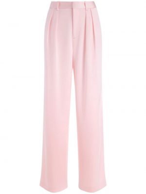 Saténové rovné kalhoty Alice + Olivia růžové