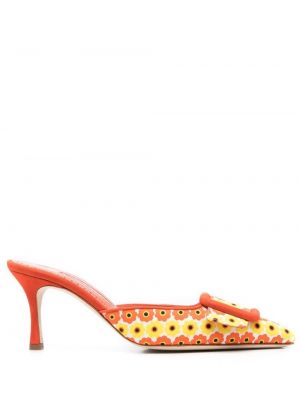 Spänne pumps Manolo Blahnik orange