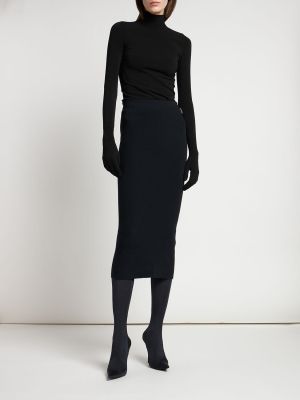 Bavlnená midi sukňa Balenciaga čierna