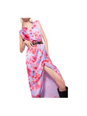 Sukienka midi bez rękawów z nadrukiem Pinko fioletowa