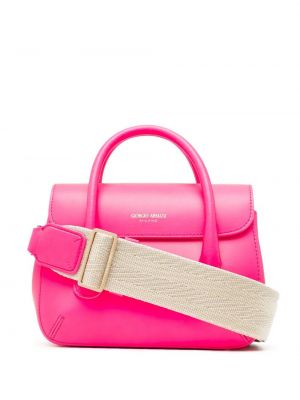 Тоут сумка с тиснением Giorgio Armani, розовая