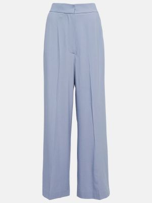 Pantaloni a vita alta di lana baggy Khaite blu