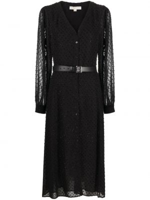 Sukienka midi w grochy tiulowa Michael Michael Kors czarna