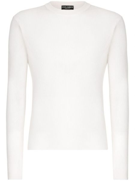 Μεταξωτός πουλόβερ Dolce & Gabbana λευκό