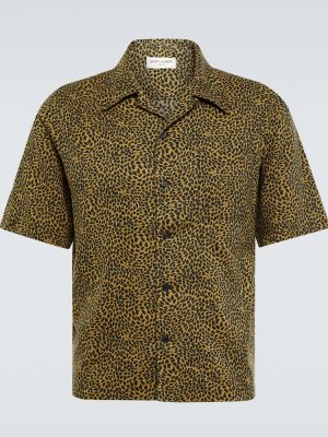 Camicia con stampa leopardato Saint Laurent nero