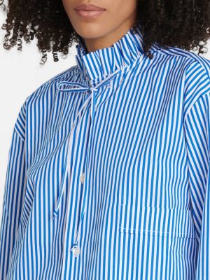 Pruhovaná bavlnená košeľa Plan C modrá