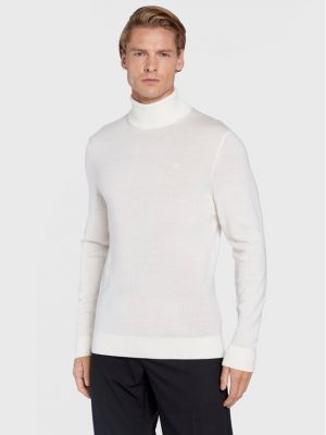 Пуловер slim Calvin Klein бяло