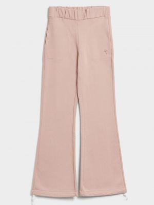 Bavlněné fleecové sportovní kalhoty s výšivkou Trussardi růžové