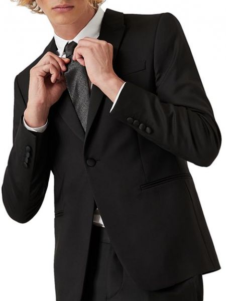 Однотонный приталенный пиджак Emporio Armani черный