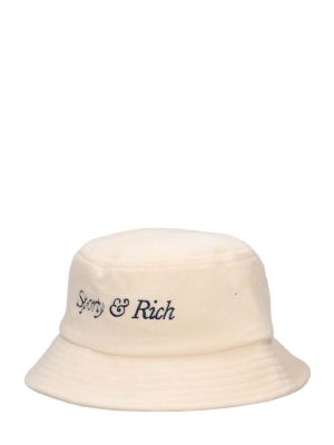 Haftowany kapelusz Sporty And Rich beżowy