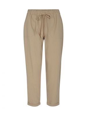 Jednofarebné bavlnené nohavice s vysokým pásom Soyaconcept