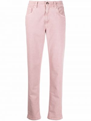 Høy midje stretch jeans Brunello Cucinelli rosa