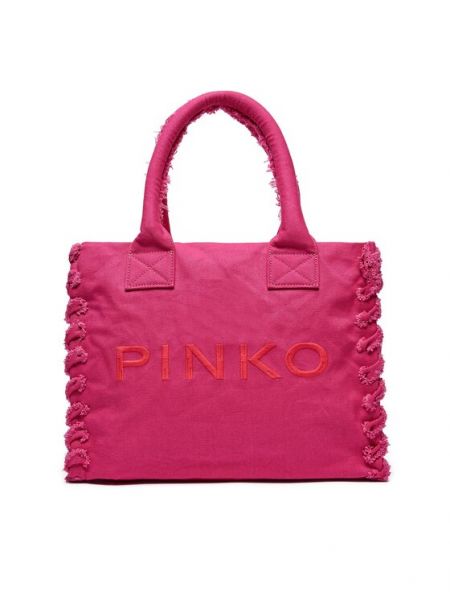 Shopperka bawełniana Pinko różowa