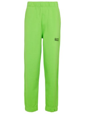Spodnie sportowe bawełniane Ganni zielone