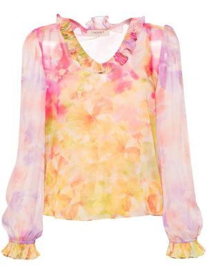 Φλοράλ μπλούζα με σχέδιο Twinset ροζ