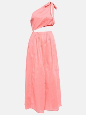 Růžové bavlněné dlouhé šaty Marysia