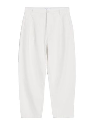 Pantaloni plissettati Bershka bianco