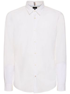Camicia di cotone Boss bianco