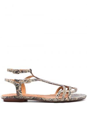 Kožené sandály s potiskem s hadím vzorem Chie Mihara