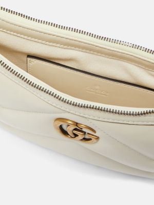 Δερμάτινη δερμάτινη τσάντα ώμου Gucci λευκό