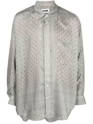 Копринена риза с принт Magliano сиво