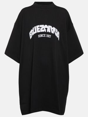 Oversized βαμβακερή μπλούζα από ζέρσεϋ Balenciaga μαύρο
