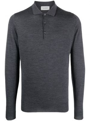 Pull en tricot col rond John Smedley gris