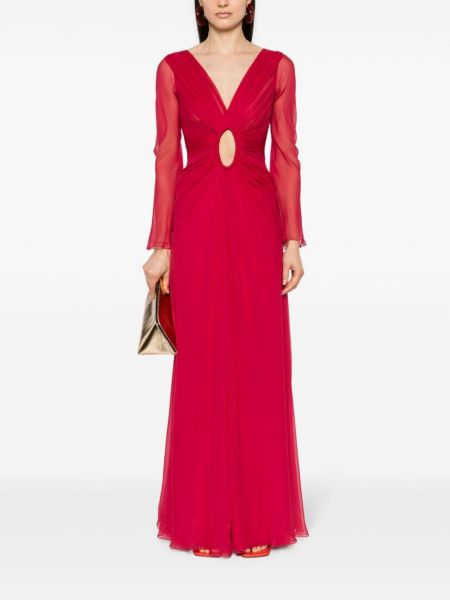 Hedvábné večerní šaty Alberta Ferretti růžové