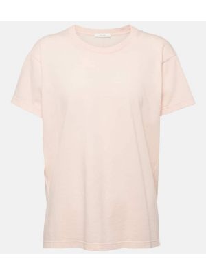Camiseta de algodón de tela jersey The Row rosa
